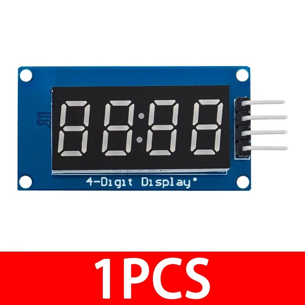 TM1637 4-Digit 0.36-Inch Red 7-Segment LED Display Module - Serial Interface Driver Board for Arduino Clock