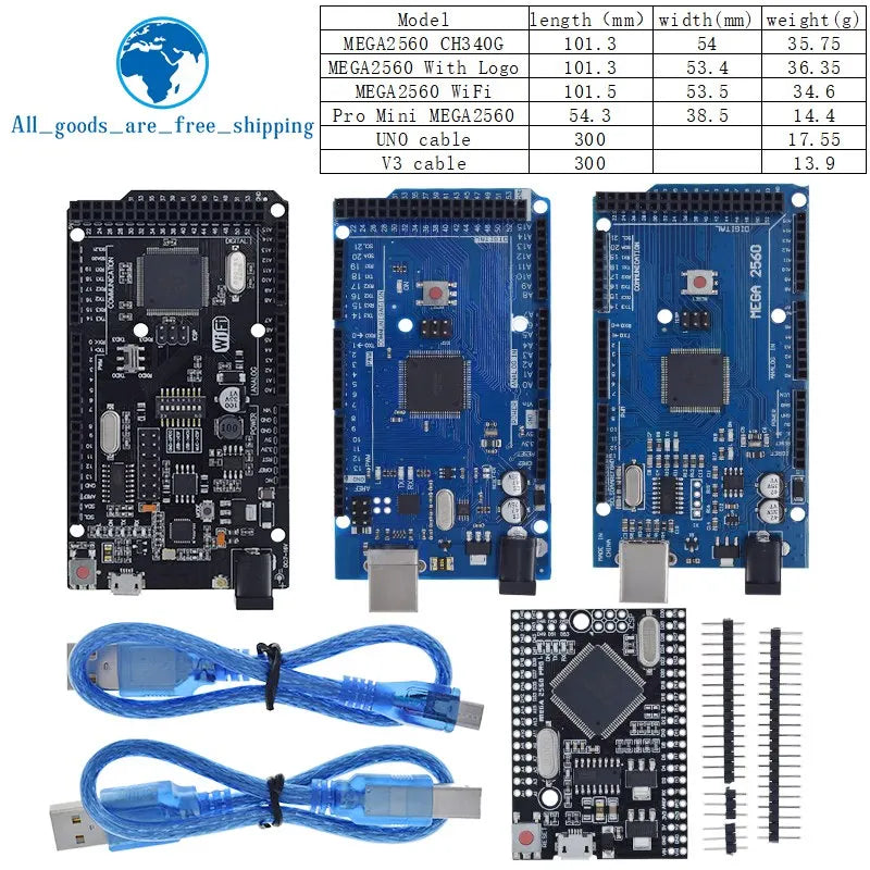 TZT Mega2560 ATMEGA16U2 / Pro Mini MEGA 2560 Mega+WiFi R3 ATmega2560 CH340G For Arduino Mega R3 Development Board ESP8266