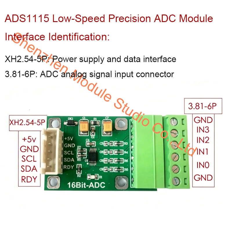 KDT1115DAC-001 ADS1115 16-Bit Precision ADC Module 4-Channel I²C Sampling, Compatible with ADS1113/ADS1114