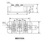 MDS 150Amp 1600V Three phase rectifier bridge MDS150A1600V  12V 24V 36V 48V 220V 480V 600V AC-DC high-power module