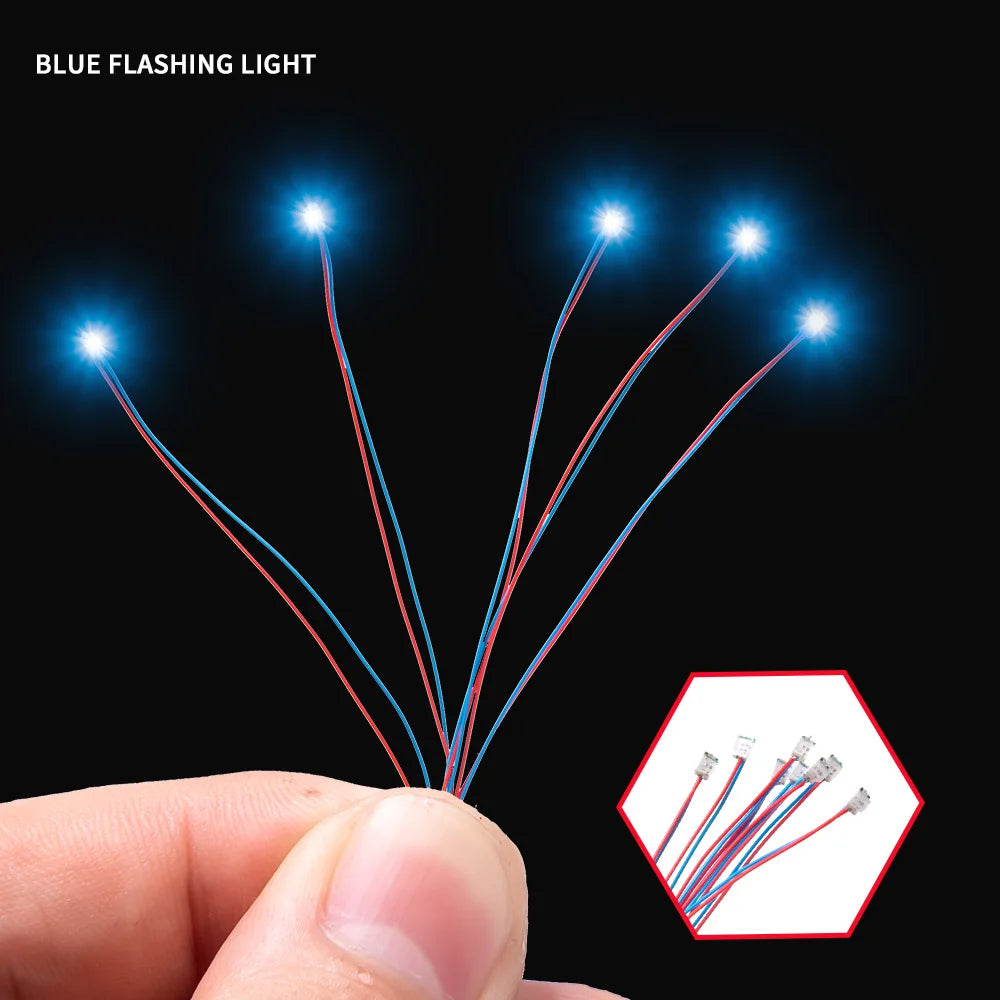 10pcs Flashing LED SMD 0805 3V Lamp Model Train Pre-soldere 30cm Connection Train Railway Layout/Starship/Robot/Cars Scene Decor