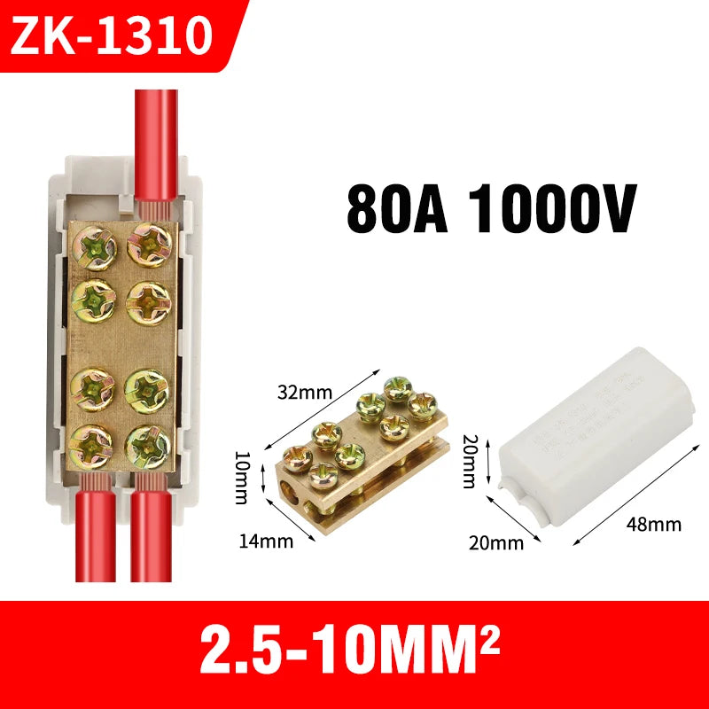 High Power Branch Terminal Quick Wire Connector Terminal Block 400V Electrical Cable Junction Box ZK-306 T-Type Wiring Terminal