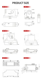 AC/DC Current Transmitter 4-20MA/0-10V/0-5V/RS485 Copper Platoon Current Transducer 100A 200A 500A AC/DC Current Transmitter