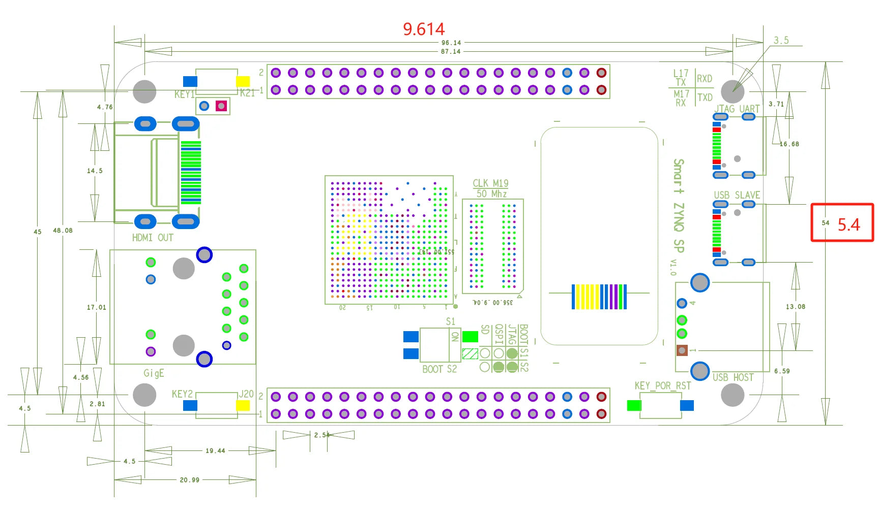 ZYNQ 7020 FPGA Minimum System Development Board Core Board (Smart Zynq SP2 Square Screen) XC7Z020-CLG484