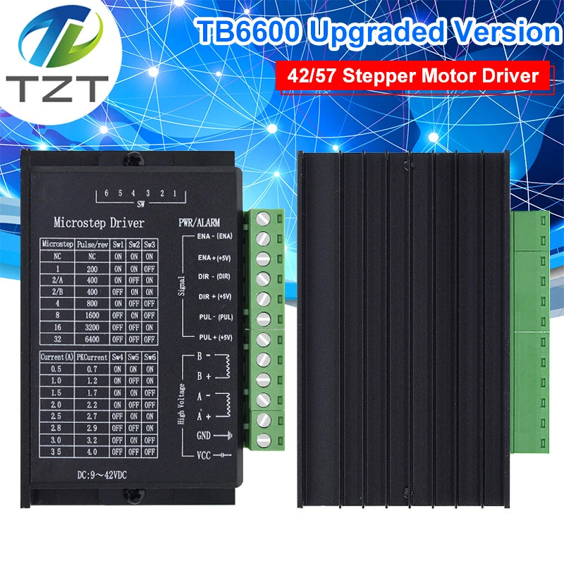 TZT 1/3PCS Stepper Motor Driver TB6600 23 Nema 34 42/57/86 Nema17 4A DC9-40V 1 Axis Stepping Motor CNC Engraving Machine