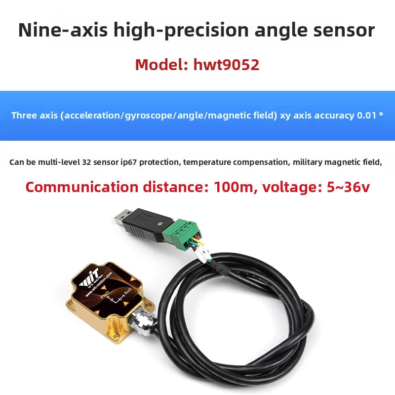 HWT9053 Intelligent High Precision Accelerometer Angle Sensor Gyroscope Magnetic Field Temperature Compensation Inclinometer