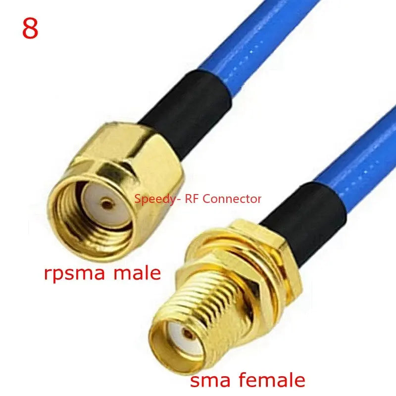 RG-402 Cable SMA To SMA Male Female Connector RPSMA To SMA Right Angle Crimp for RG402 High Frequency Test 50ohm Fast Brass