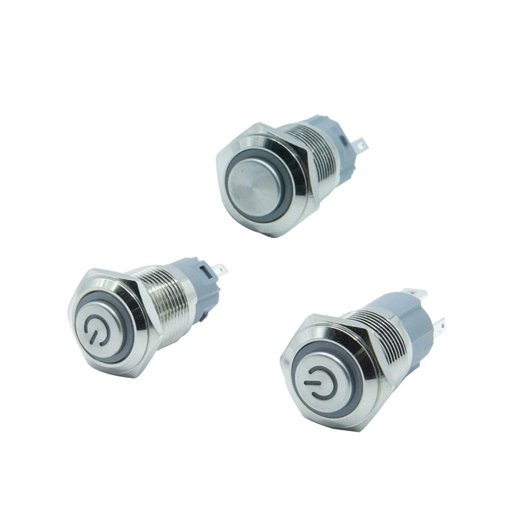 Extended Head 12mm 16mm 19mm 22mm metal push button switch on off power LED light Waterproof circle 3v 6v 12v 24v 110v 220v ip65