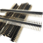 2.54mm Right Angle 2*3/4/5/6/8/10/40P Double Row R1 B6mm 0.1" Gold High Temp Reflow Male Brass Pin Header Strip PCB RA Connector