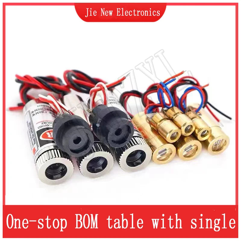 1PCS 650nm 5mW Red Point /Line / Cross Laser Module Head Glass Lens Focusable Focus Adjustable Laser Diode Head Industrial Class
