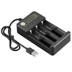 4 Slot 18650 Charger 3.7V Li-ion Battery USB Independent Charging 2X 3X 4X Portable Electronic 16340 14500 26650 Battery Charger