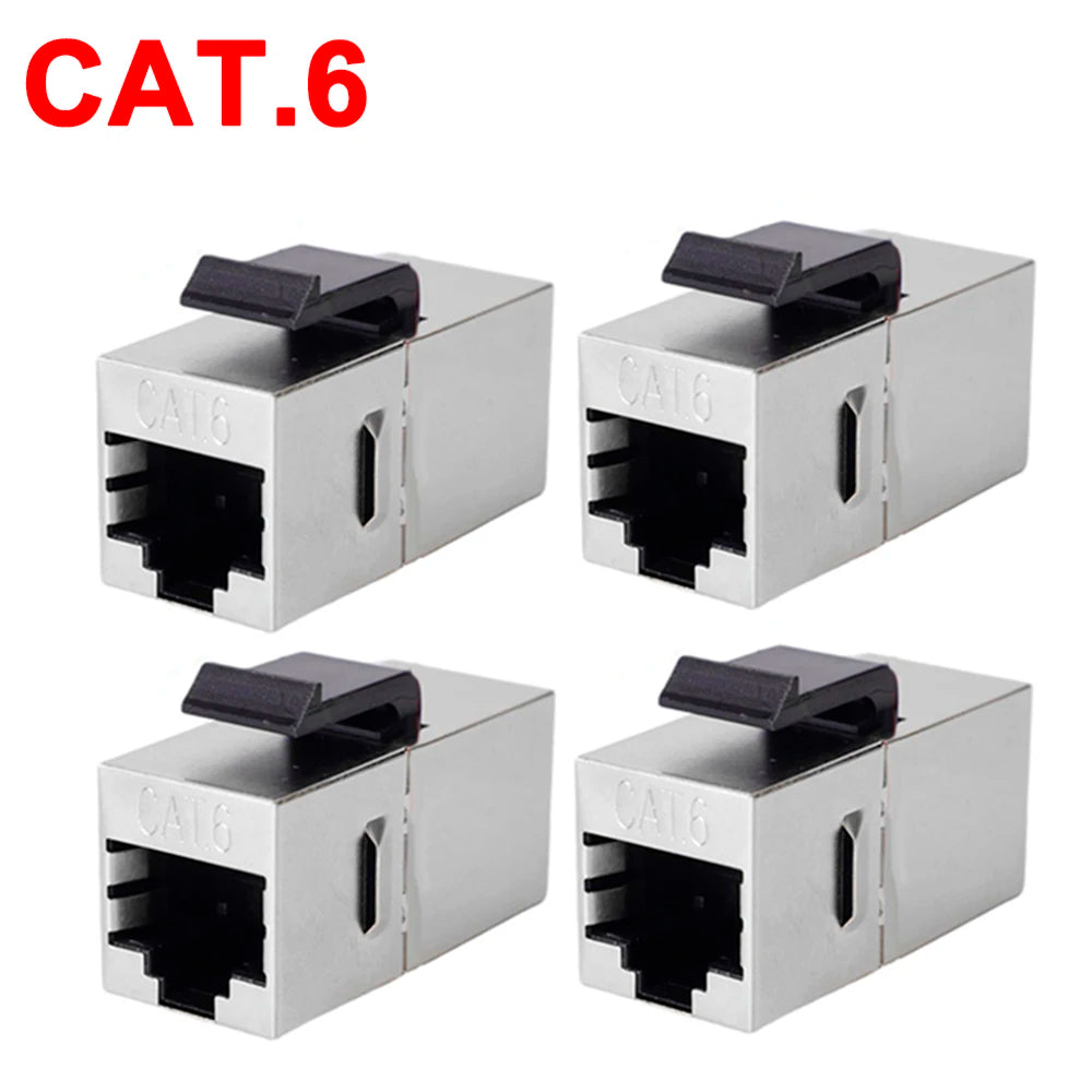 1-4PCS Ethernet LAN Network Cable Adapter RJ45 Keystone Jack CAT7 CAT6A Shielded Modular Coupler with Latch CAT5e Connectors