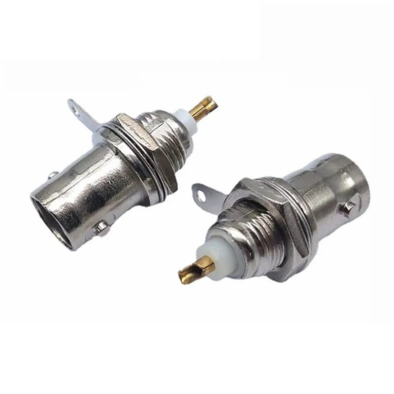 2/5/10pcs BNC Female Connectors Adapter Panel Chassis Mount Coaxial Cable Gold Plated Copper Core NC Female Welding Machine B5
