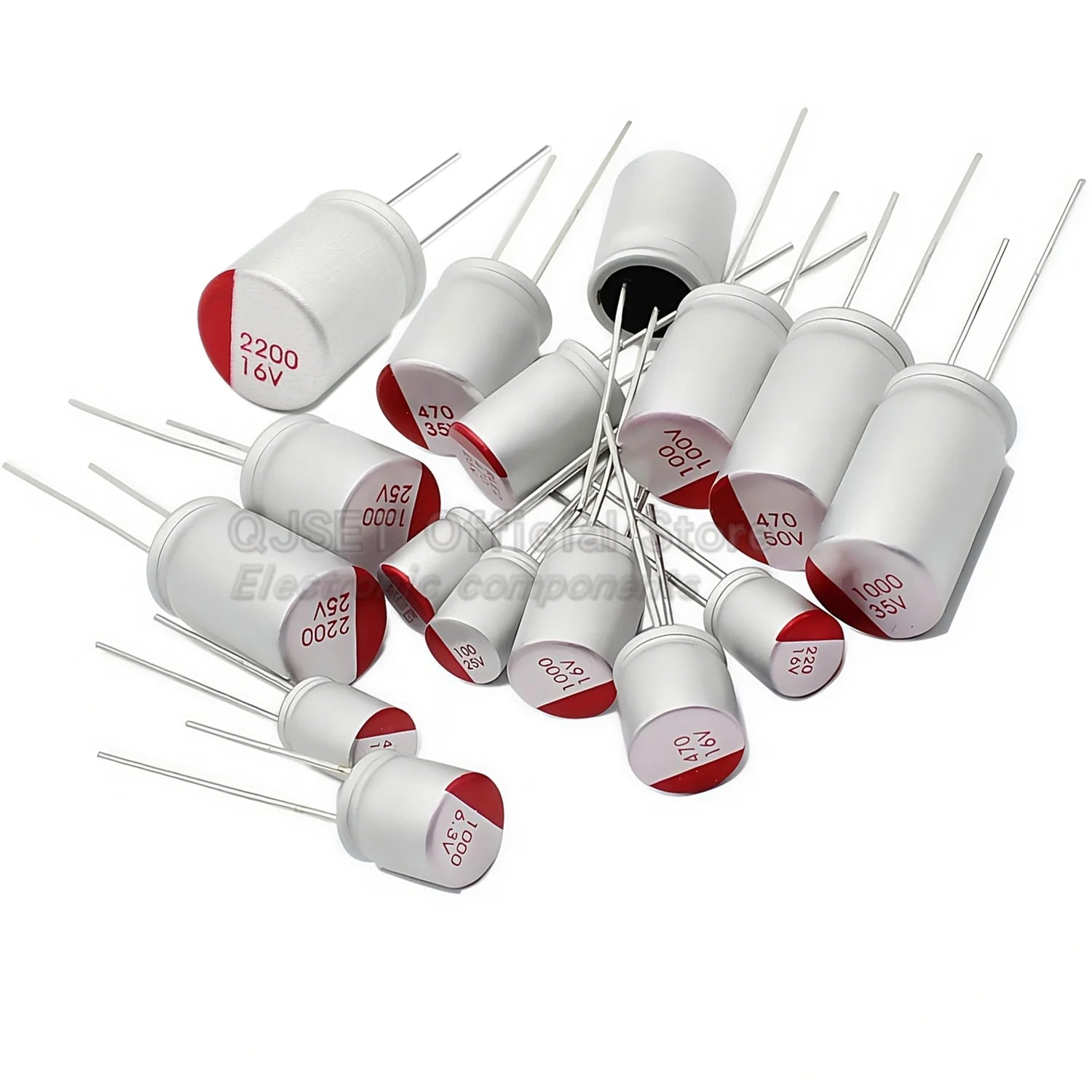 10pcs DIP Solid Capacitors 6.3V 10V 16V 25V 35V 50V 63V 100V 47μF 100μF/220/470/560/680/1000/2200 μF Electrolytic Capacitors