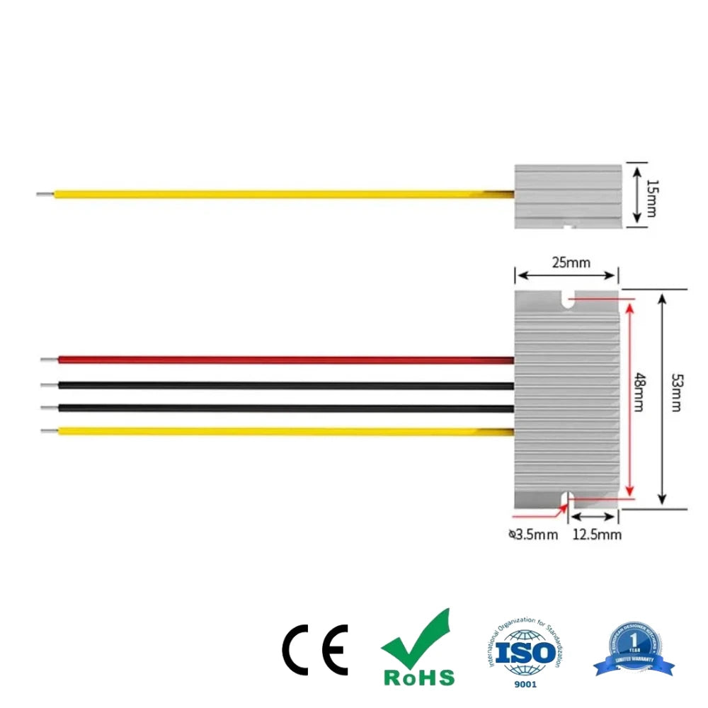 24V to 12V 1A 2A 3A 4A 5A 60W Buck Model Converter Stabilizer DC-DC Step Down Voltage Regulator Model Power for Cars Waterproof