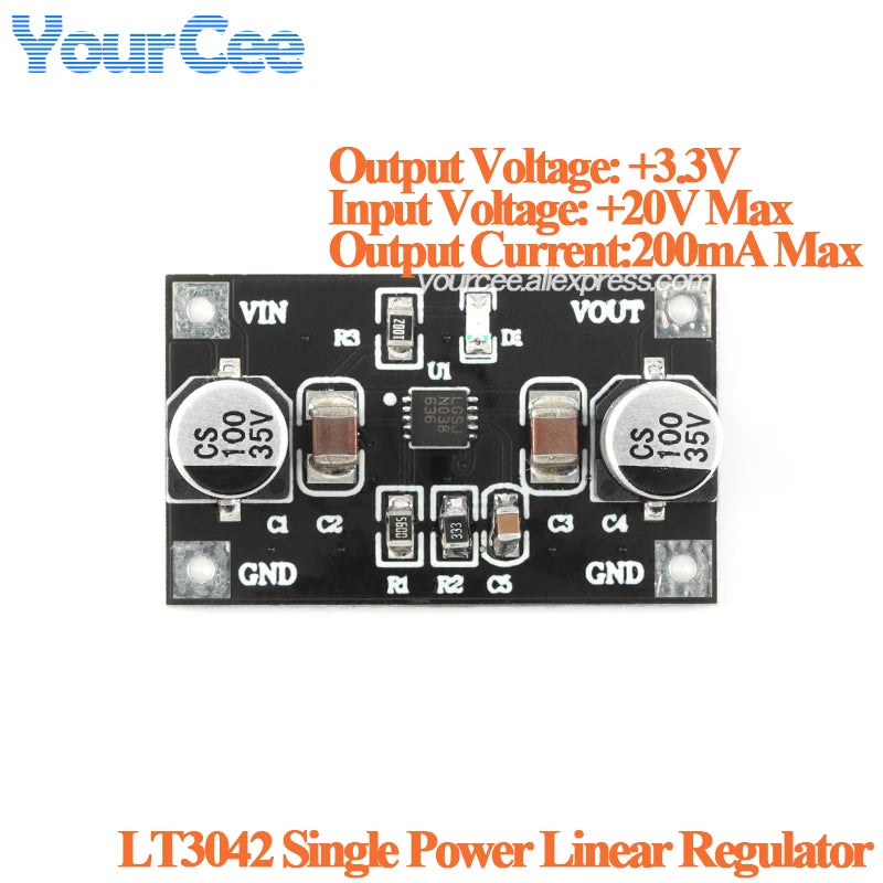5pcs/1pc LT3042 LT3045 Single Power Linear Regulator Module 3.3V 5V 12V Low Noise Ripple Radio Frequency Power Board 200mA 500mA