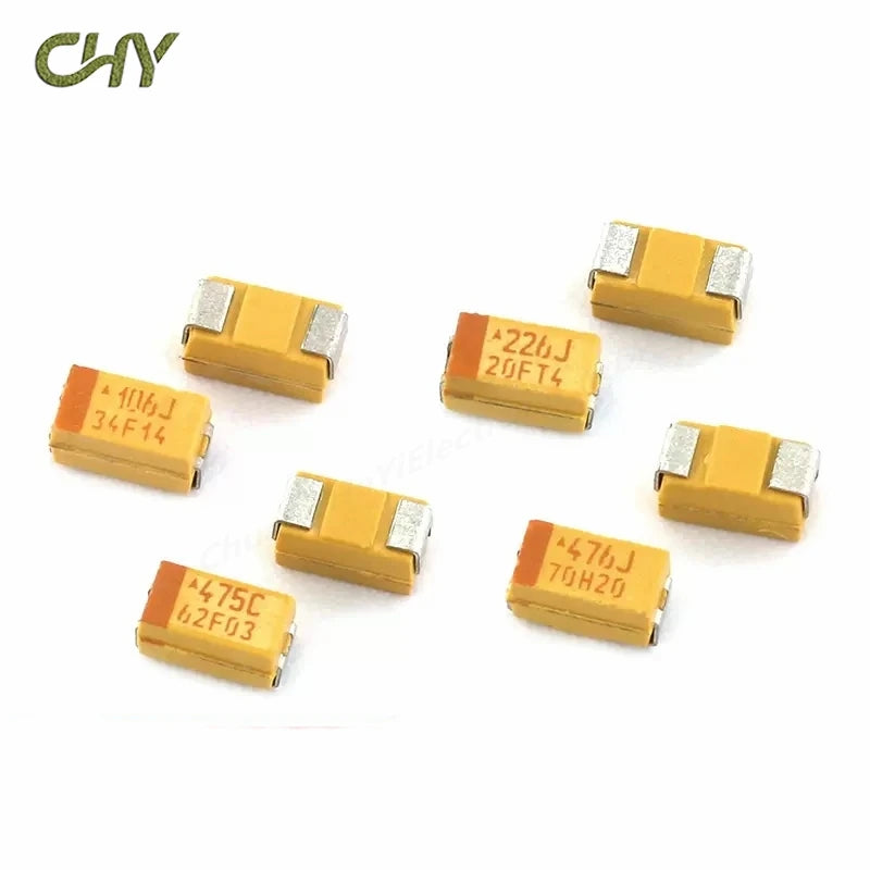 10PCS Tantalum Capacitor A B C D Type 6.3V 10V 16V 25V 35V 50V 4.7/6.8/10/15/22/33/47UF 100UF 150UF 220UF 330UF 470UF 680UF 106