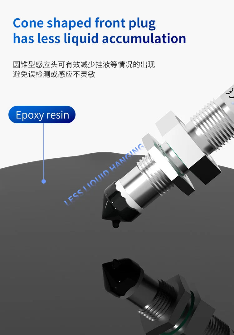 FUWEI FKY12-NP-FL Capacitive Contact Water & Oil Level Sensing Probe Proximity Switch Sensor for Level Detection