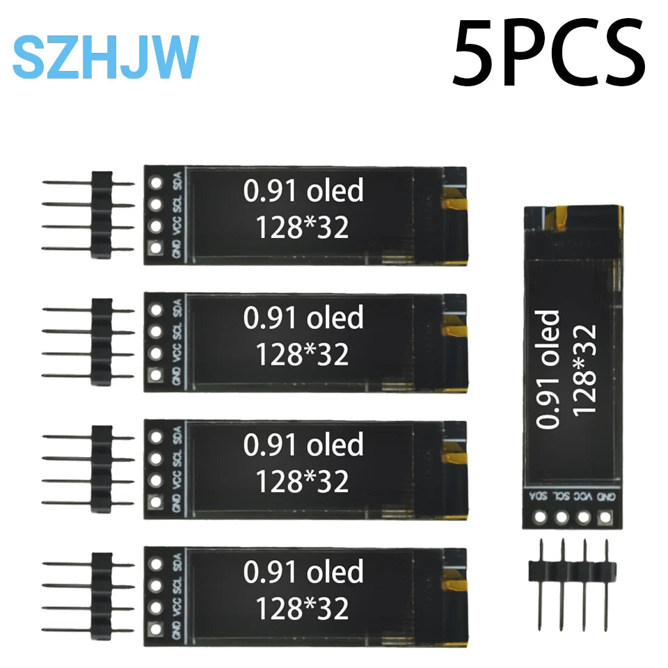 0.91 Inch 128x32 IIC I2C White / Blue OLED LCD Display DIY Module SSD1306 Driver IC DC 3.3V 5V for Arduino
