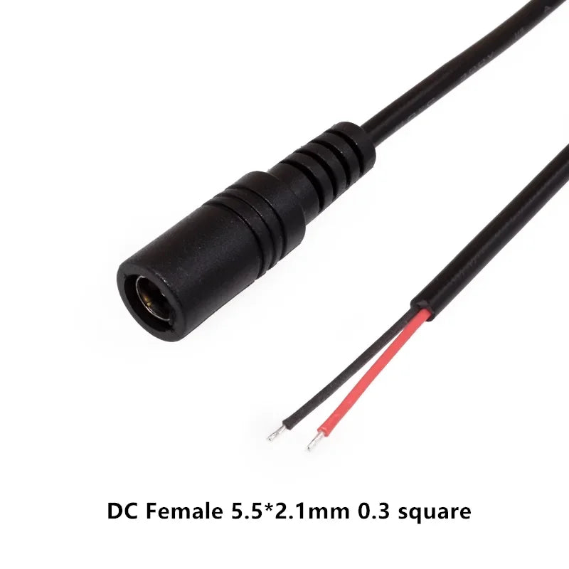 DC Power Plug 5.5 X 2.1 2.5mm 5.5 * 2.1mm Male Female CCTV Adapter Connector Cable Extension Cords 12V Surveillance Camera