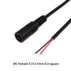 DC Power Plug 5.5 X 2.1 2.5mm 5.5 * 2.1mm Male Female CCTV Adapter Connector Cable Extension Cords 12V Surveillance Camera