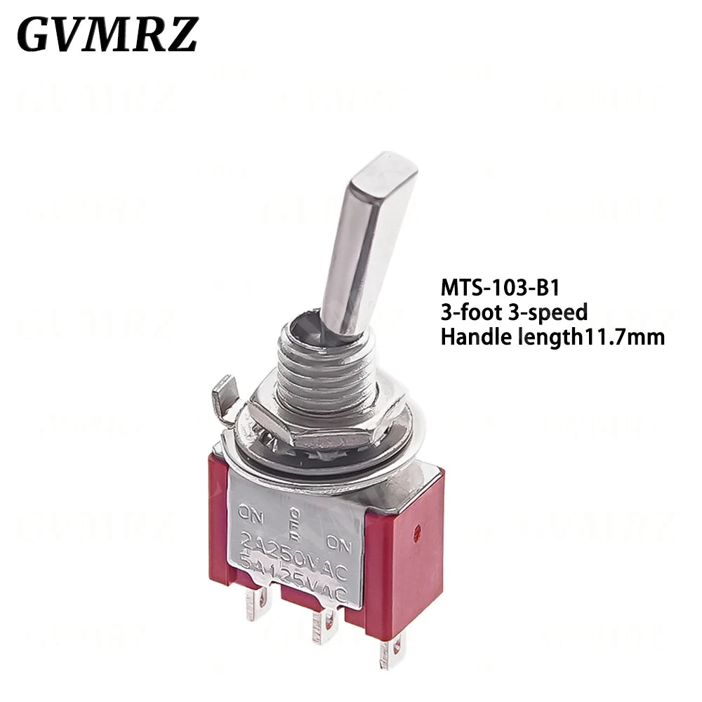 2PCS Flat Handle 6mm Panel Mount Mini Toggle Switch 3/6Pin 2/3 Positions ON OFF ON Locking Momentary RC Model Remote Controlller