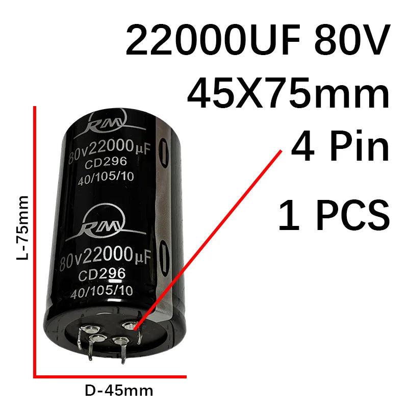 80V 22000UF aluminum capacitor CD296 45×75mm,For Audio Capacitor Audiophile Speaker