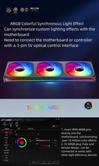 Jonsbo ZA-420/140 Computer Case Fan DIY Exchange 2 Sets Fan Blades  5V ARGB 140mm PWM Reverse Combination Cooling Fan