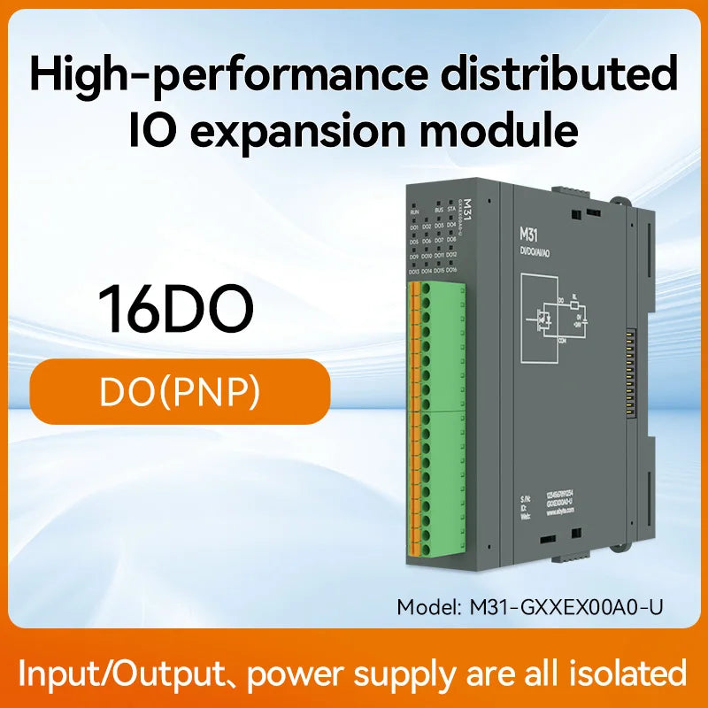RS485 RJ45 DI/DO/AO/AI Distributed Remote IO Module CDEBYTE M31-U Series Modbus NEW Version Support PNP NPN DIP Free Splicing