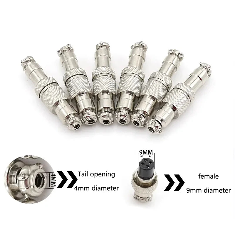 5/20PCS GX12 Connector 2/3/4/5/6/7 Pin Aviation Socket  Plug Docking Connector Male  Female Circular Connector 12mm