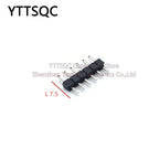 50PCS 2.54mm Pitch Pin Header Single Row Male Low Profile L7.5 Breakaway PCB Board Connector Straight Pinheader Plug 1*2P-40Pin