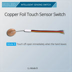 5V12V Mini Touch Sensor Switch Without Opening, Penetrating Wood Board, Glass Sensor, Copper Foil, Self-Adhesive Jog Reset