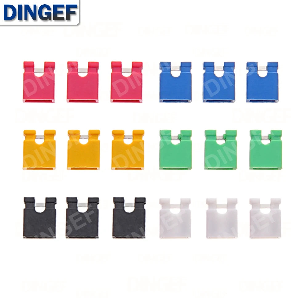 100PCS/lot 2.54mm Jumper Cap Short Circuit Block Connector Hat Closed Open Long Handle for Pin Header Male Female PCB