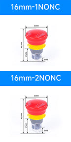 16mm 22mm Ultra Thin Plastic emergency stop button mushroom emergency switch self-locking stop charging pile power outage on off