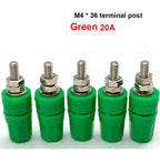 1PCS/5PCS M4X36 Pure Copper Terminal 4mm Banana Jack Socket 20A Binding Post Banana Plug Connector