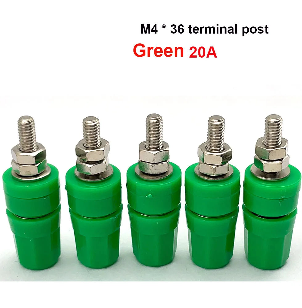 1PCS/5PCS M4X36 Pure Copper Terminal 4mm Banana Jack Socket 20A Binding Post Banana Plug Connector