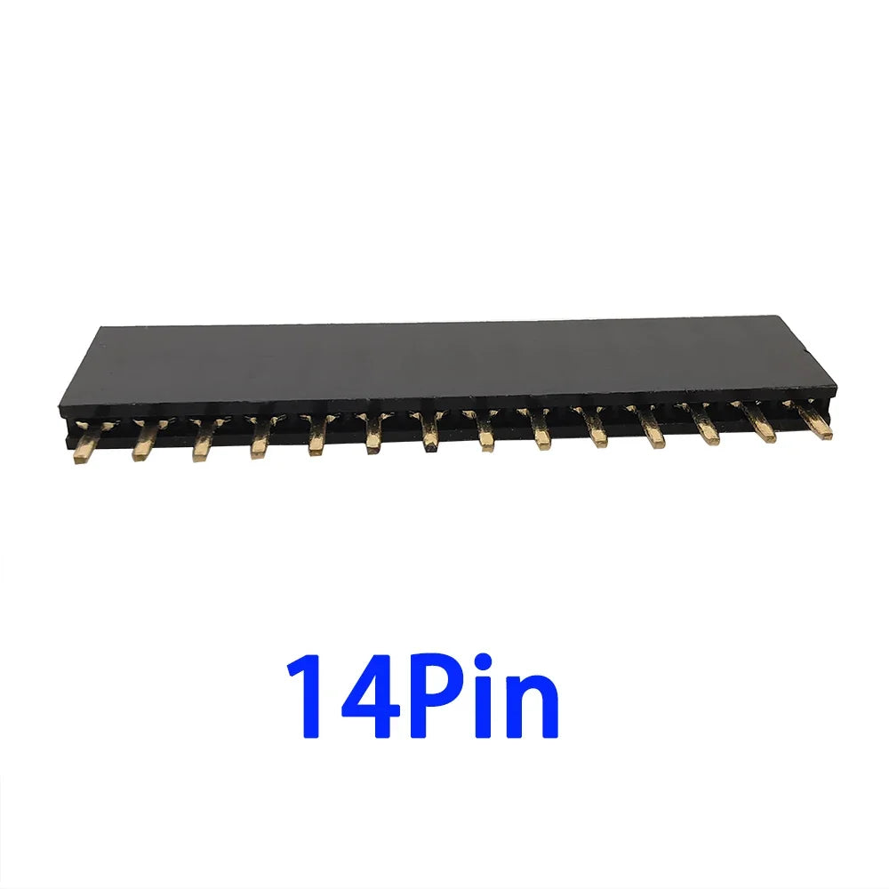 10Pcs2.54mm Pitch Single Row Female Pin Header Socket 2~40P PCB Board Connector Strip Gold Plated Pinheader Terminal for Arduino