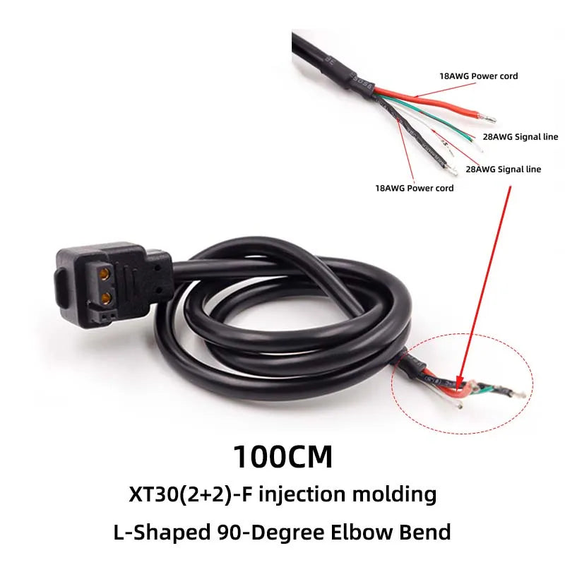 1PCS  Amass XT30 (2+2) Female Connector with Signal Pins, XT30F 4 Pin Plug with Silicone Wire for Robotics, FPV Drone, CAN Bus