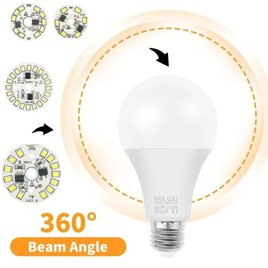 PwwQmm 10pcs/lot LED Chip 15W 12W 9W 7W 5W 3W No Need Driver AC 220V-240V SMD 2835 Cold Warm White Round Lamp Beads for Bulb