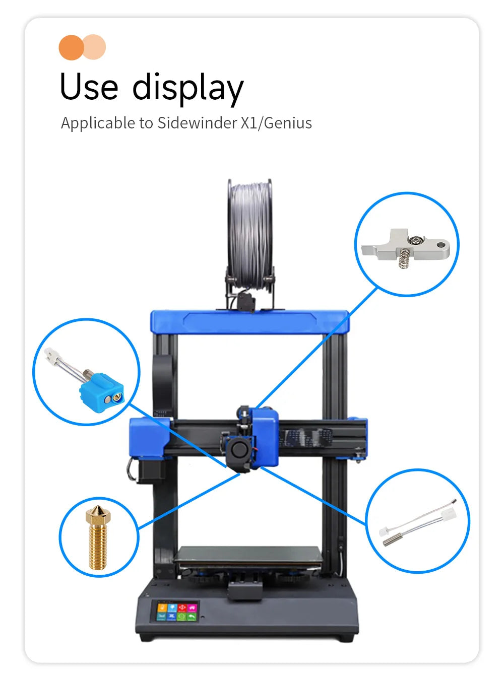 3D Printer Hotend Kit 24V 64W Heating Tube Thermistor 0.4mm Nozzle 1.75mm For Artillery Sidewinder X1 X2 Print Head Hotend Kit