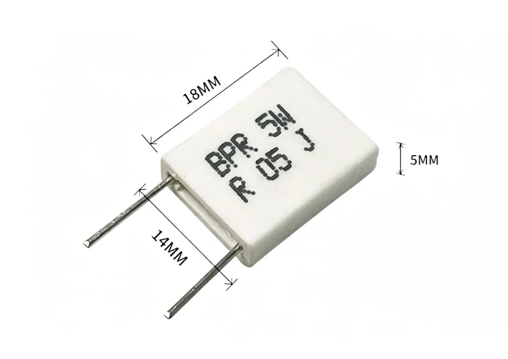 10PCS BPR56 5W Non-inductive Ceramic Cement Resistance 0.01R 0.015 0.022 0.025 0.02 0.033 0.047 0.05 0.1 0.15 0.2 0.25 0.5 1 Ohm