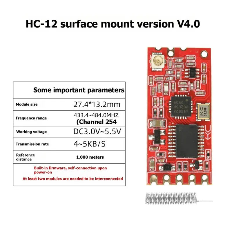 HC-12 1000M Long Range Wireless Serial Communication Module SI4438 RF Transceiver UART 433Mhz For Industrial Automation