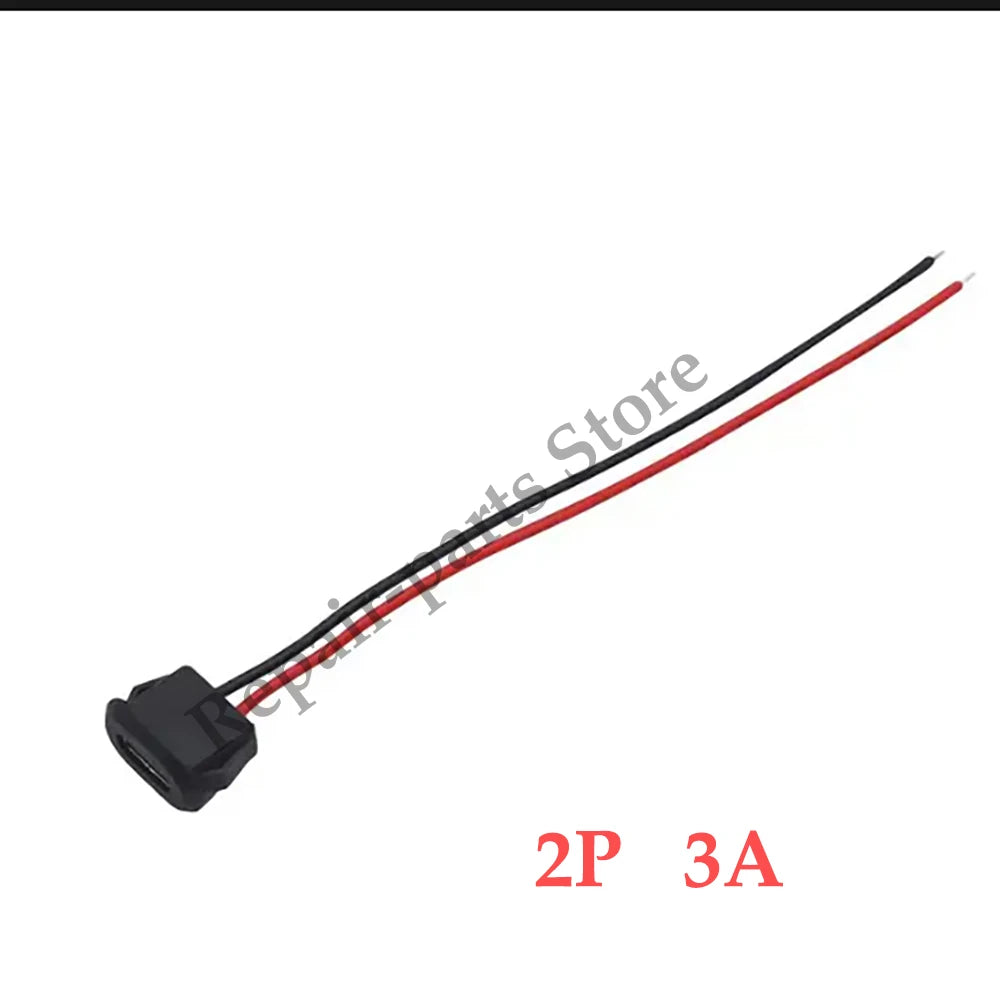 3Pcs Type C Connector Type-C With Card Buckle Female 5A High Current Fast Charging Jack Port USB-C Charger Plug Socket 6pin USB