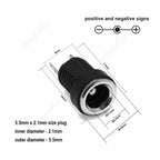 1-10Pcs 5.5 x 2.1mm 12V DC Power Male Plugs Connector Female Jack Screw Nut Panel Mount Adapter For DIY Projects Connector