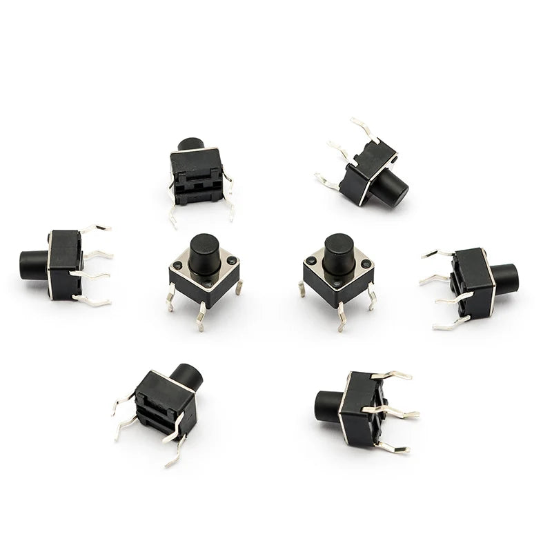 50PCS Momentary Tactile Push Button Click Switch 6X6mm 4.3mm-17mm H=4.3mm 4.5mm 5mm 6mm 7mm 8mm 9mm 10mm 13mm 14mm 4Pin Switch