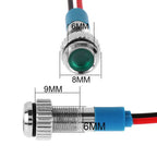 1Pc Dashboard With Wire Red Yellow Blue Green White 6mm 3V 5V 6V 9V 12V 24V 220V LED Metal Indicator Light Signal Lamp