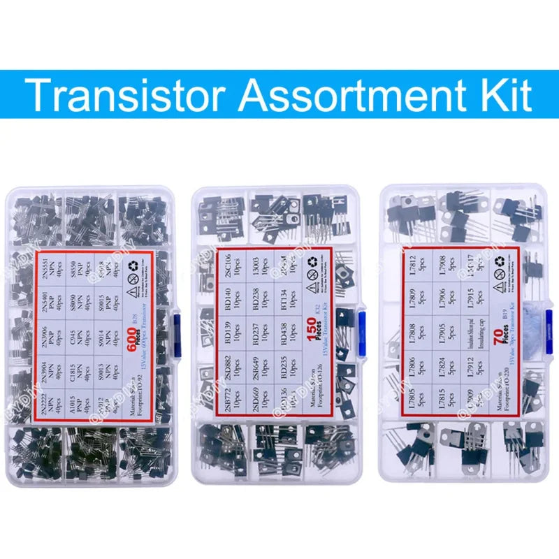 TO92 TO126 TO220 DIP Triode PNP NPN Field-Effect Transistor Assorted Kit Mosfet Thyristor mixed set