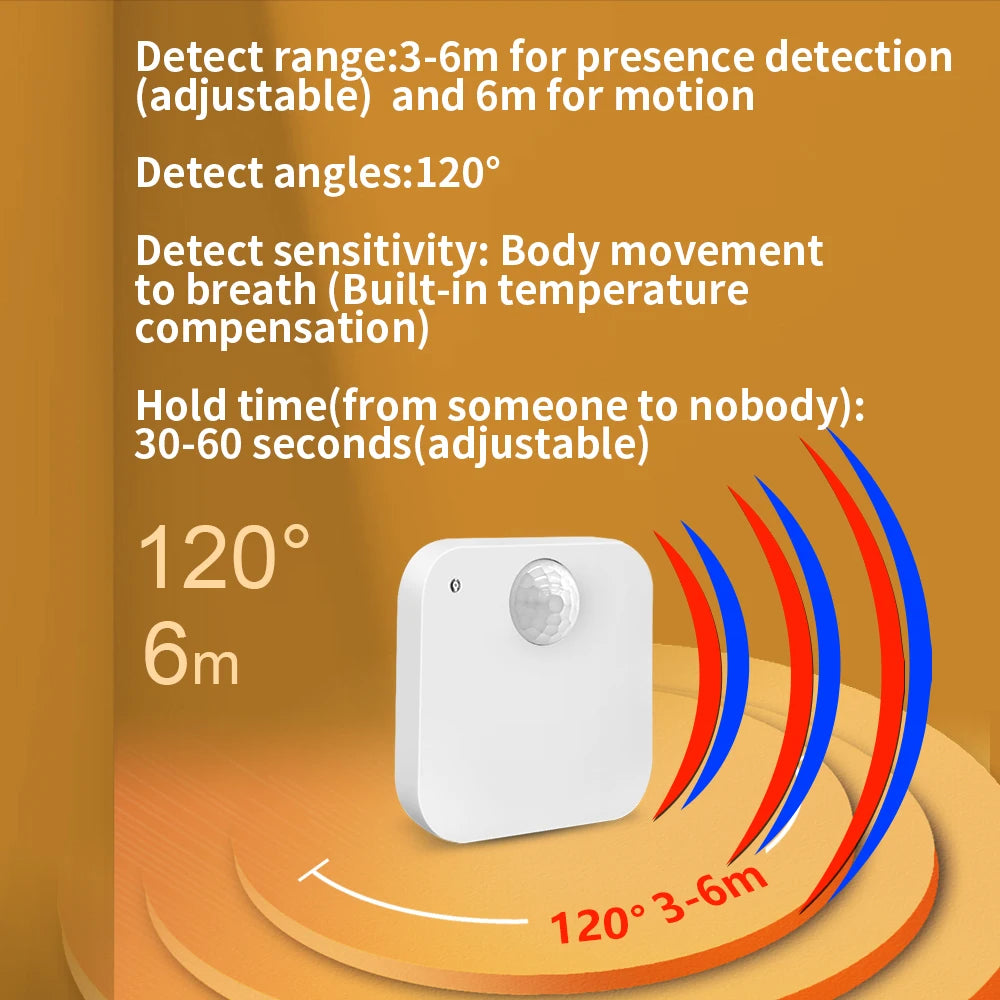 Lincukoo Tuya Zigbee Smart 3in1 Human Motion Presence Sensor Suitable for Tuya and Home Assistant Platforms MQTT ZIGBEE3.0