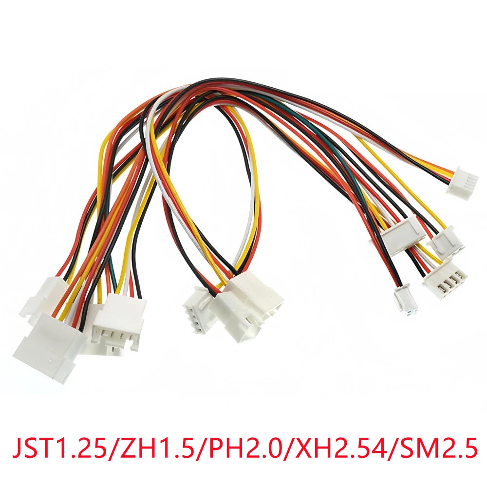 5pcs JST1.25 ZH1.5mm PH2.0 XH2.54mm 2P 3P 4P 5P 6P Male to Female Extension Aerial Docking Wire Cable 20cm