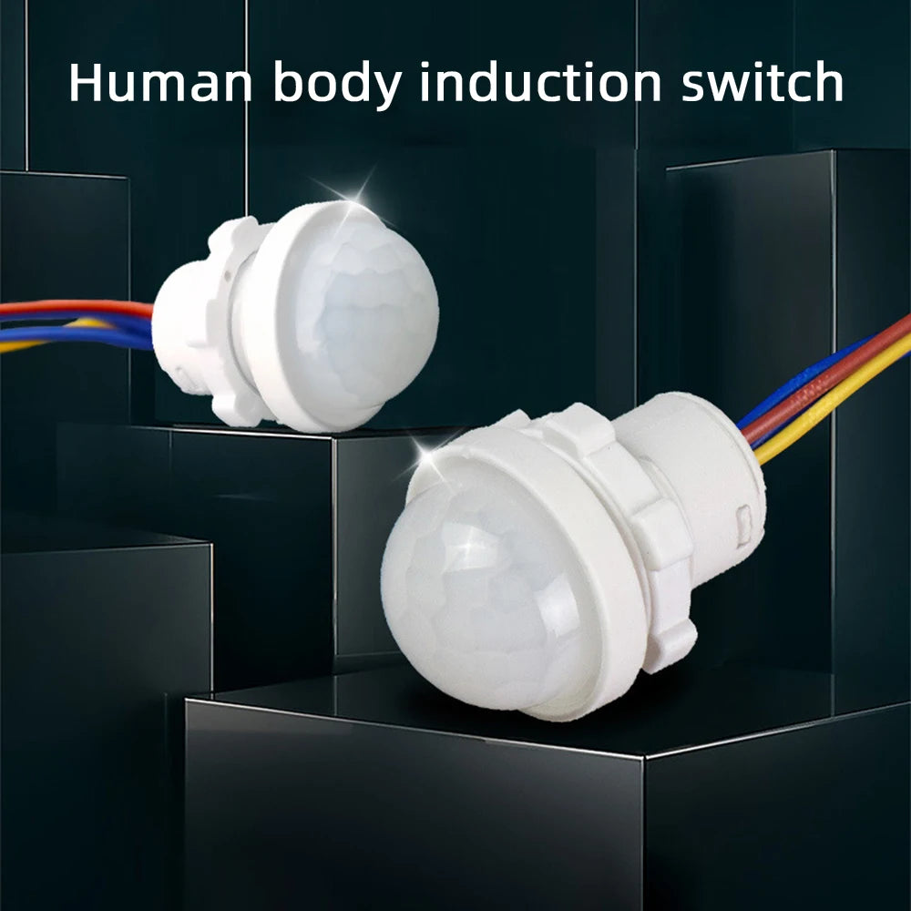 2PCS Automatic Sensor Light Switch LED Human Body Sensor Infrared Sensor Detection Infrared PIR Probe LED Body Sensor Switch